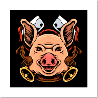 Pig And Butcher Knife Posters and Art